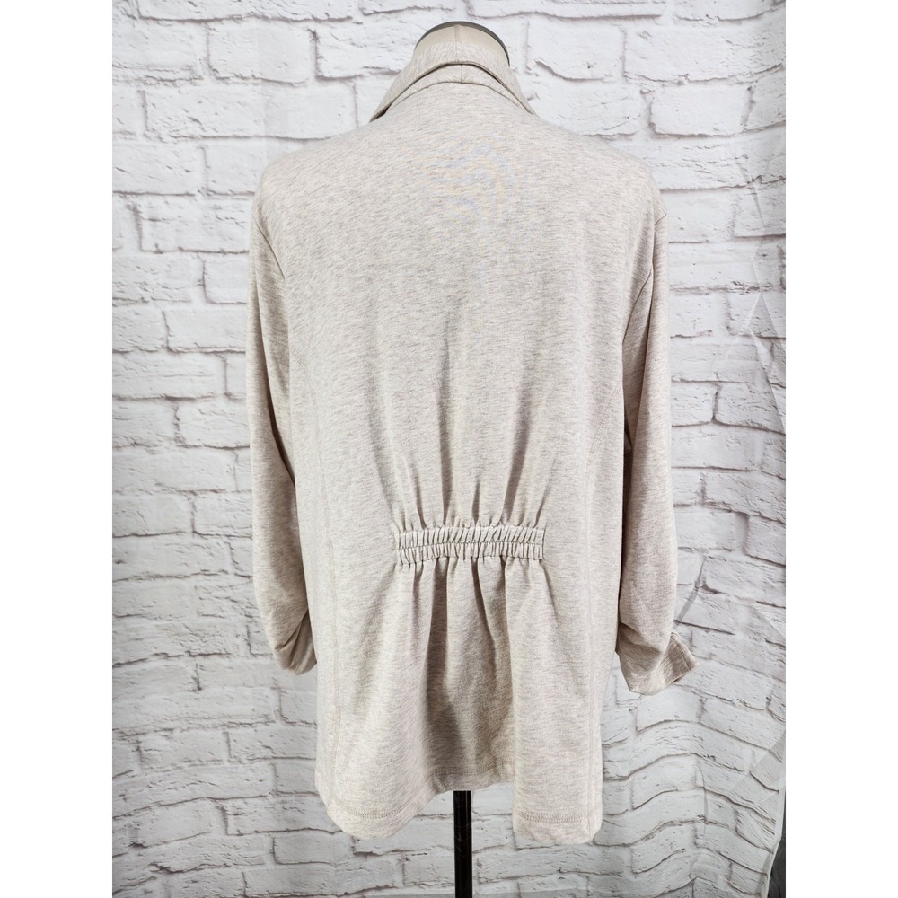 Susan Graver Cardigan Blazer Scrunched Sleeves Office Work Stretch Pockets XL - Picture 4 of 9